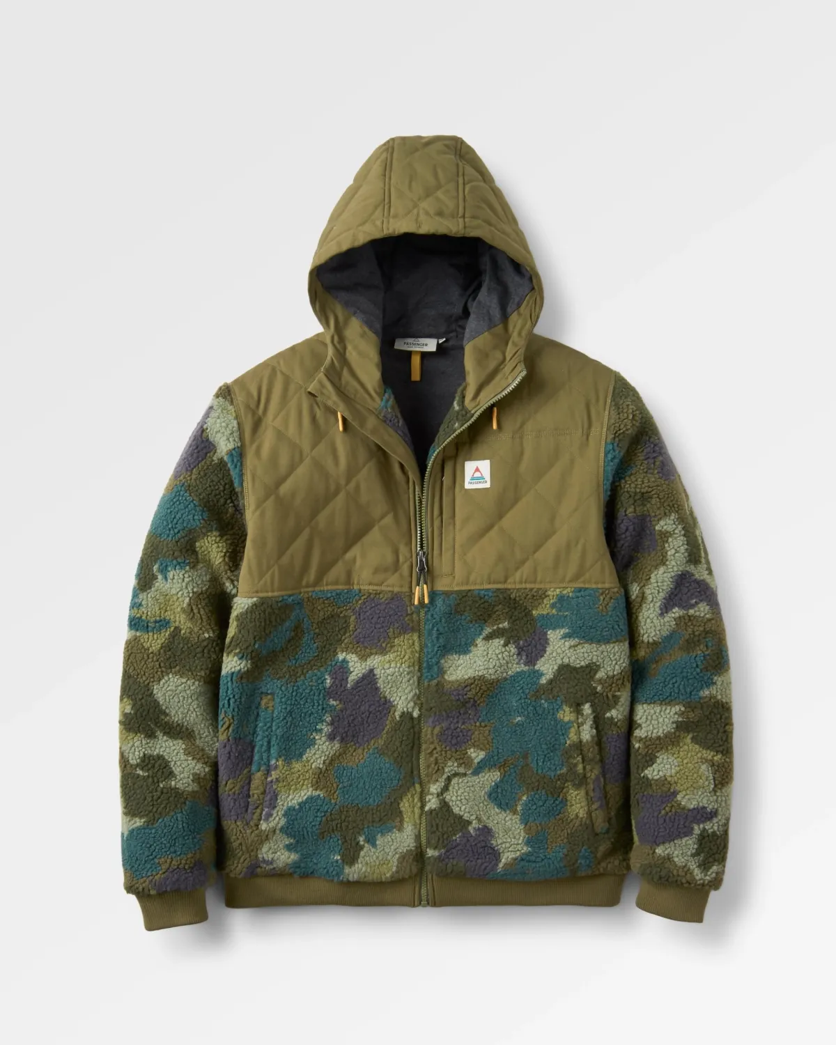 Passenger Adventure 2.0 Recycled Deep-Pile Sherpa Fleece - Alpine Camo Khaki Green AlpineCamoKhakiGreen New