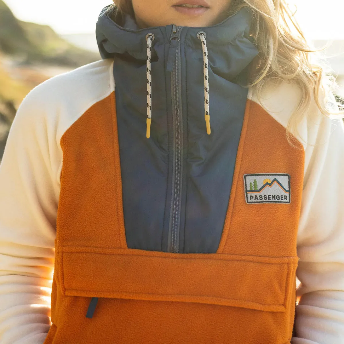 Passenger Alexander Recycled Polar Hooded Fleece - Sunrise Orange SunriseOrange Cheap