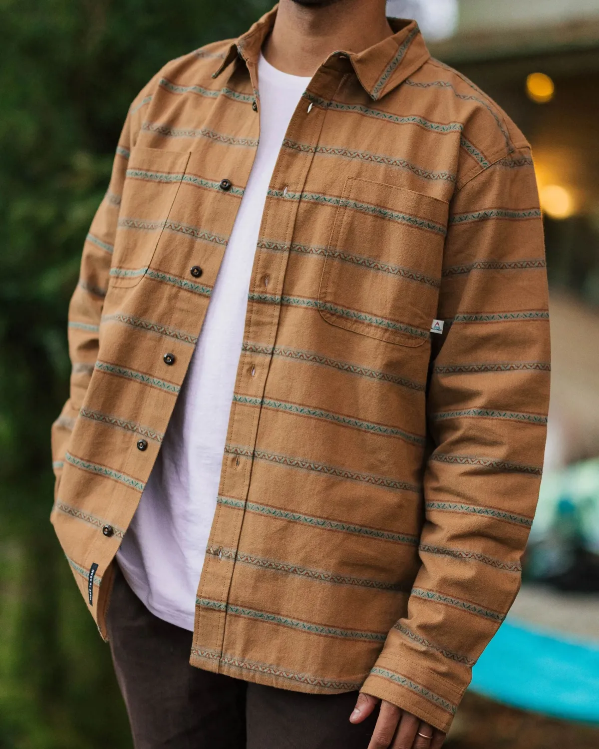 Passenger Backcountry Stripe Long Sleeve Shirt - Toffee Jacquard ToffeeJacquard Cheap