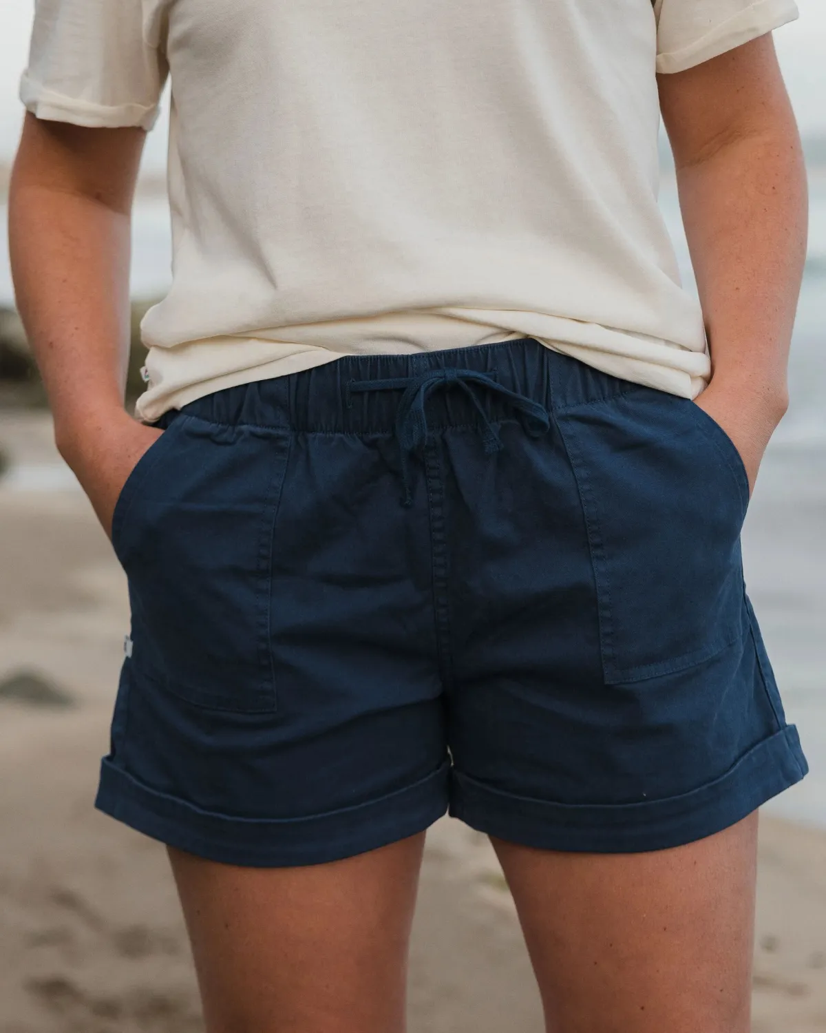 Passenger Carriso Organic Cotton Shorts - Dark Denim DarkDenim Discount