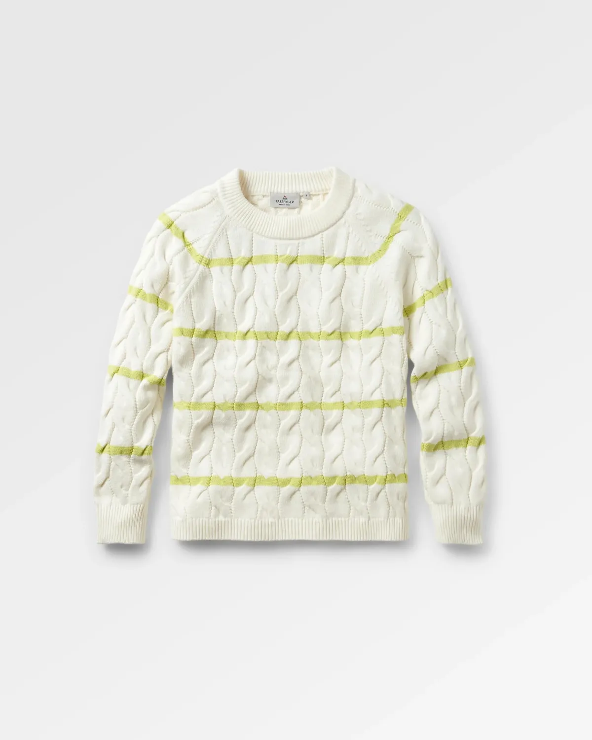 Passenger Comfort Stripe Organic Knitted Sweater - Lime Stripe LimeStripe Cheap