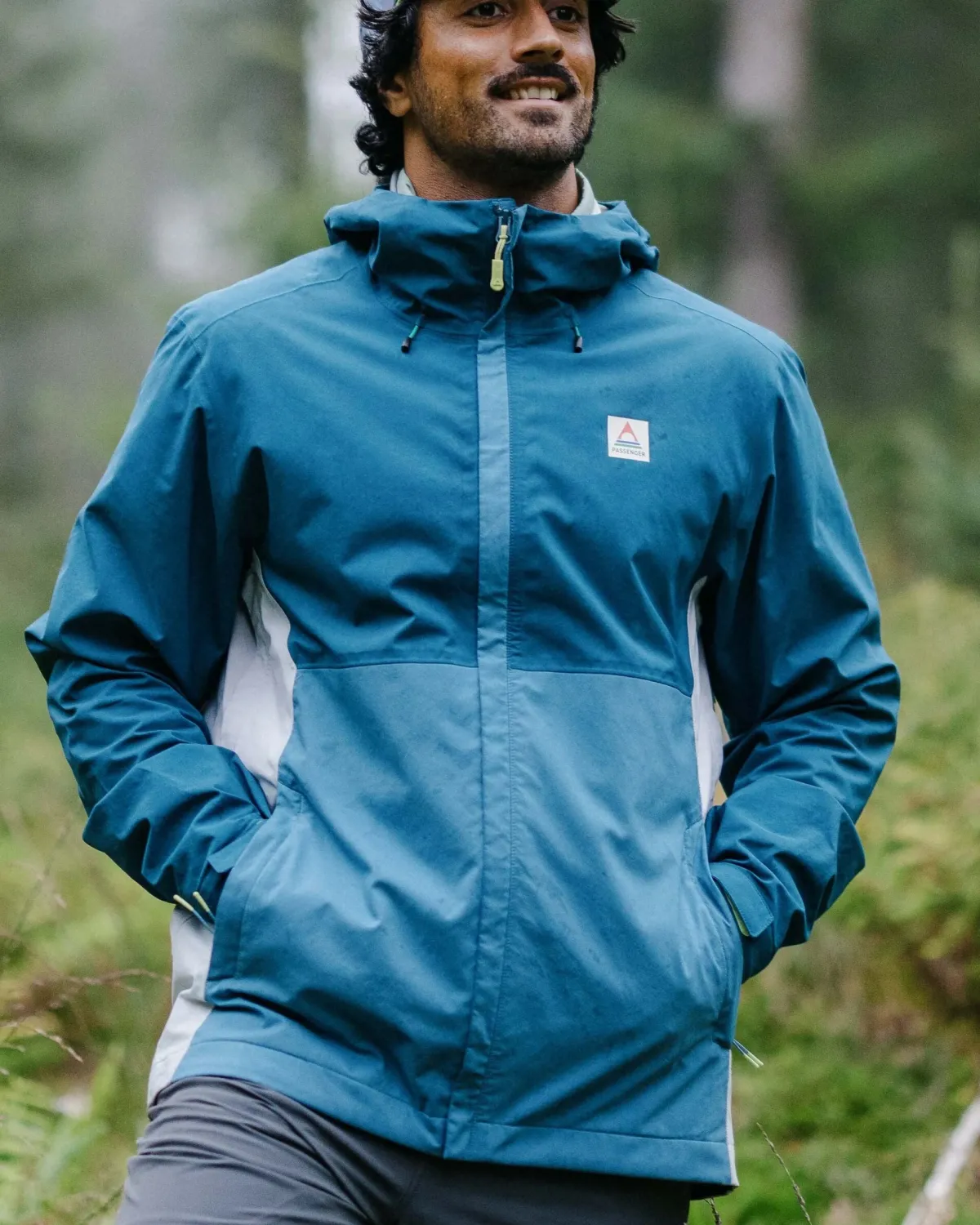 Passenger Downpour Recycled Waterproof Jacket - Tidal Blue/Blue Steel TidalBlue/BlueSteel Clearance