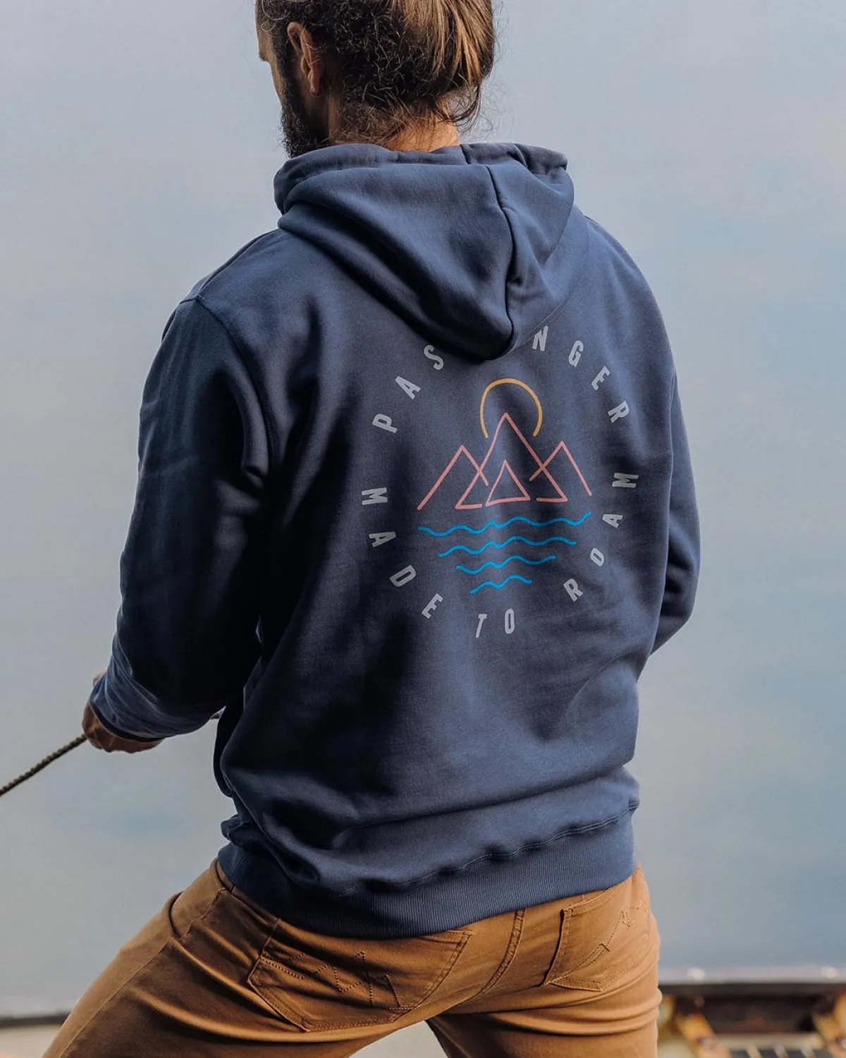 Passenger Escapism Recycled Cotton Hoodie - Dark Denim DarkDenim Clearance