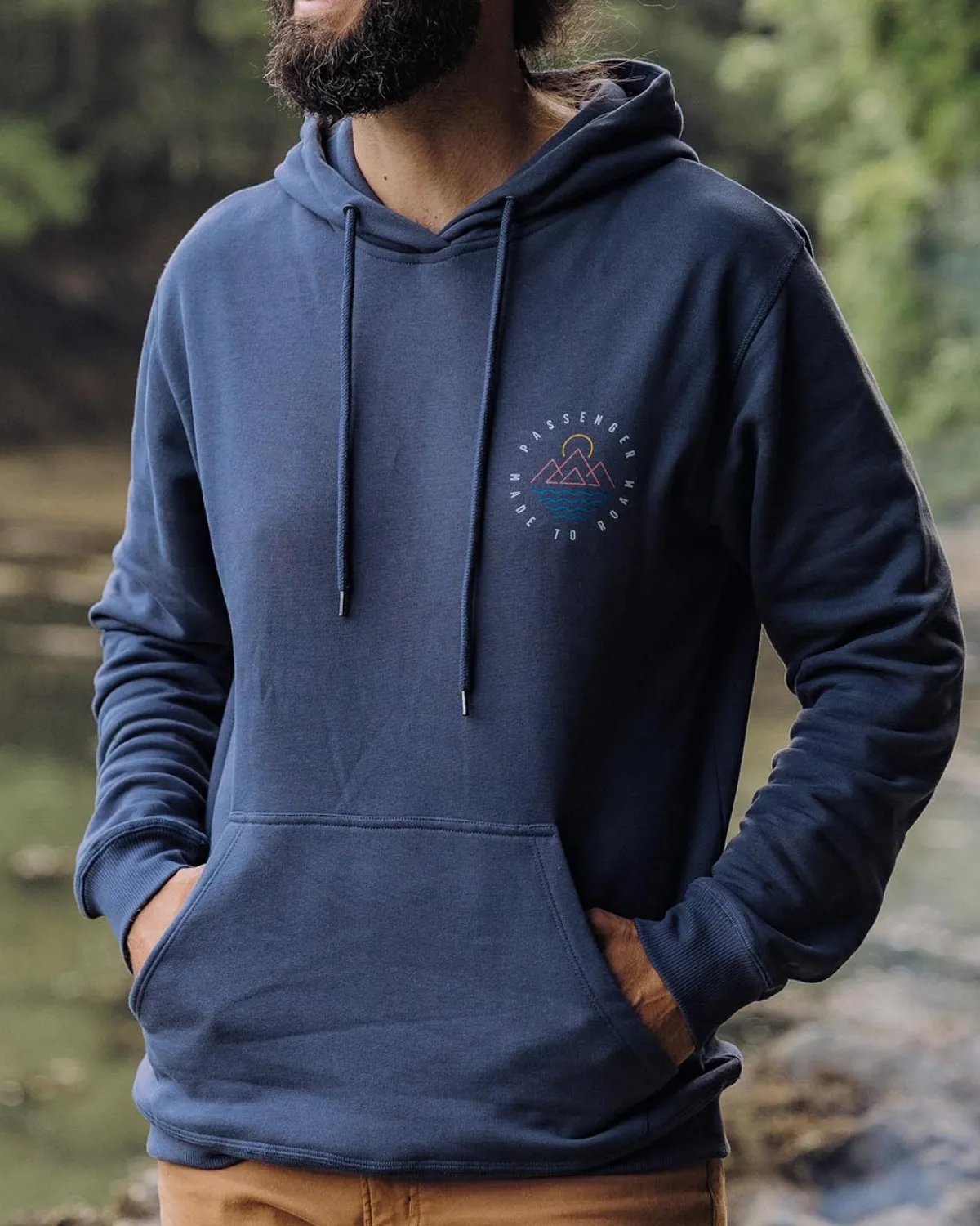 Passenger Escapism Recycled Cotton Hoodie - Dark Denim DarkDenim Clearance