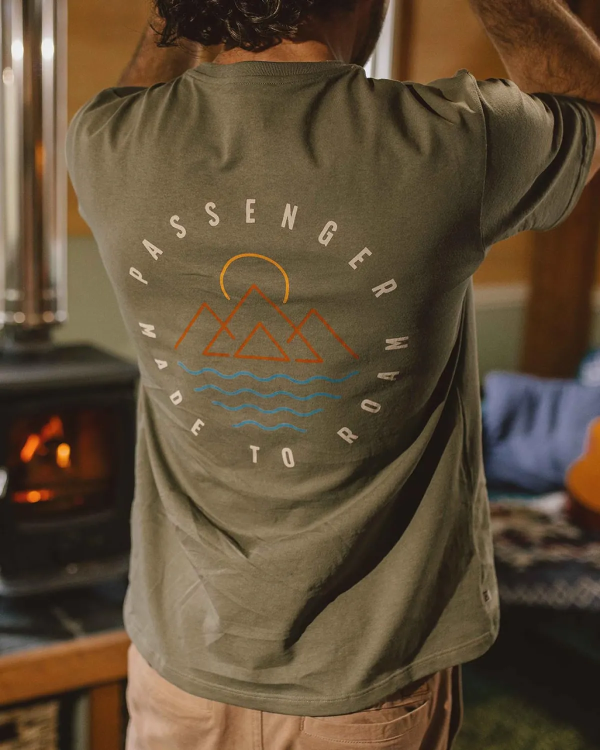 Passenger Escapism Recycled Cotton T-Shirt - Dusty Olive DustyOlive Flash Sale