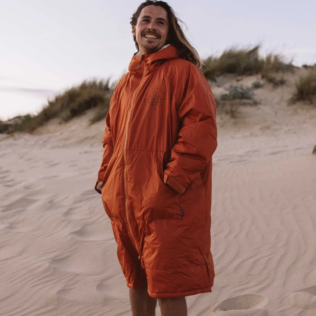 Passenger Escapism Recycled Sherpa Lined Changing Robe - Rust Outlet