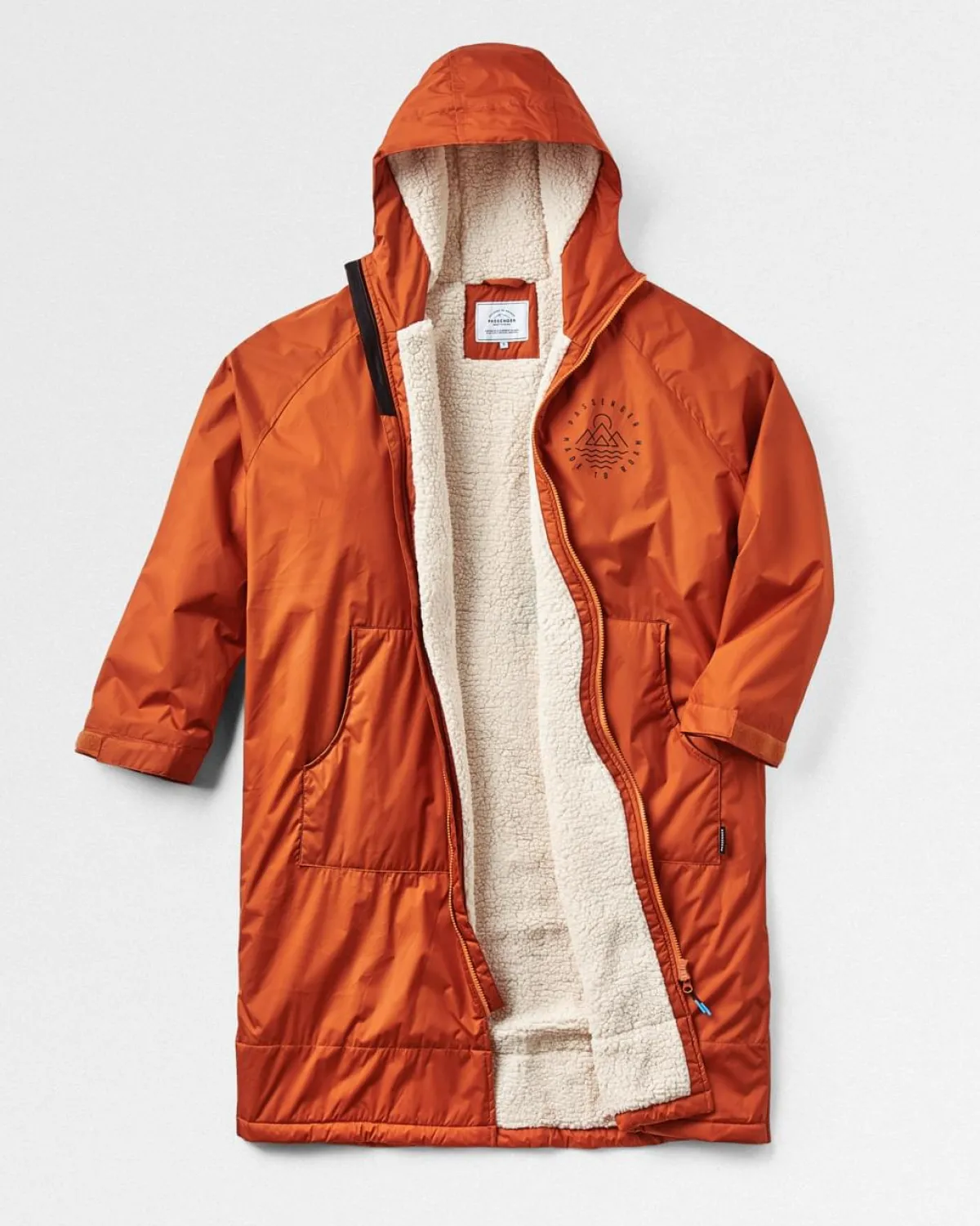 Passenger Escapism Recycled Sherpa Lined Changing Robe - Rust Outlet