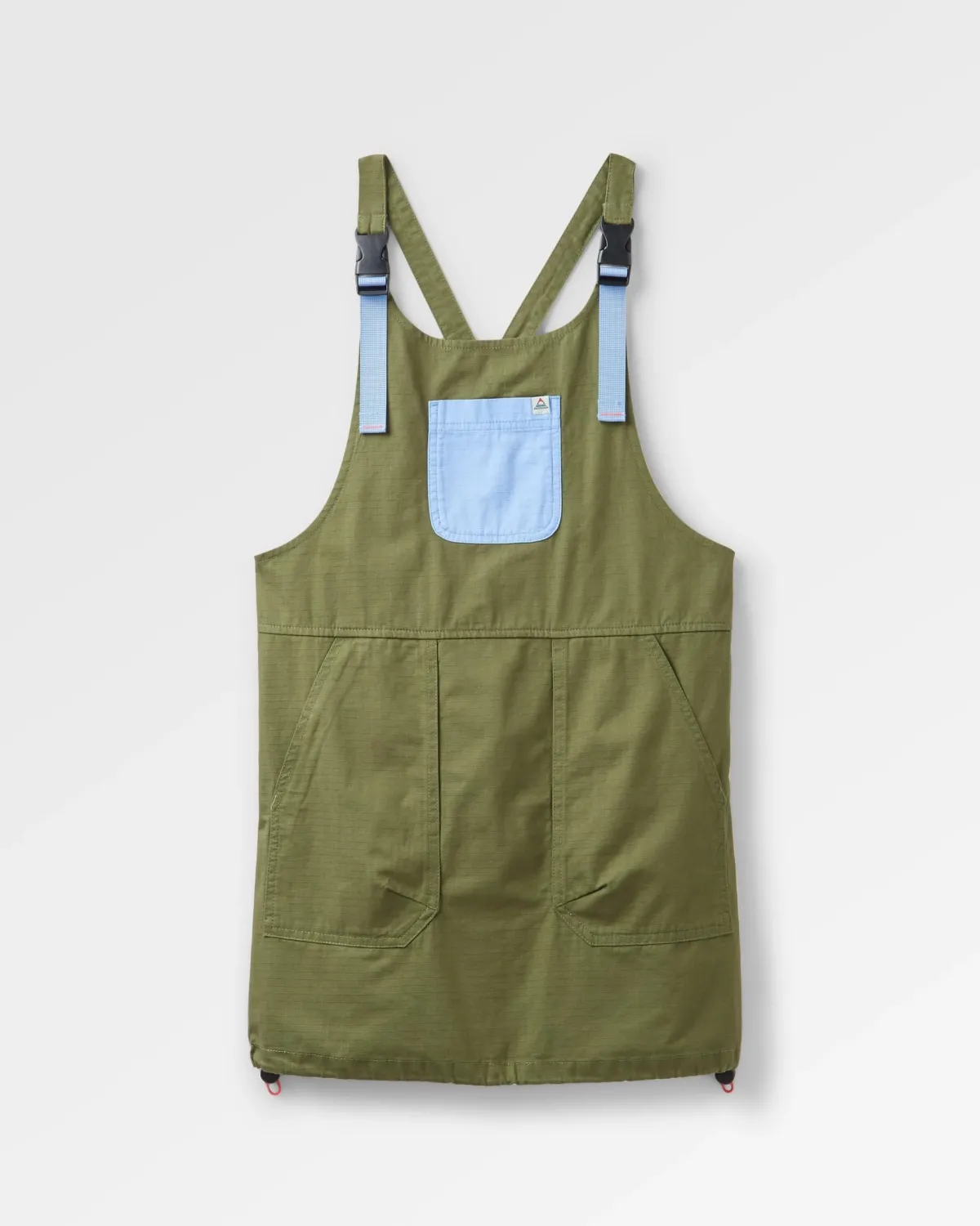 Passenger Flo Organic Pinafore Dress - Khaki Green KhakiGreen Clearance