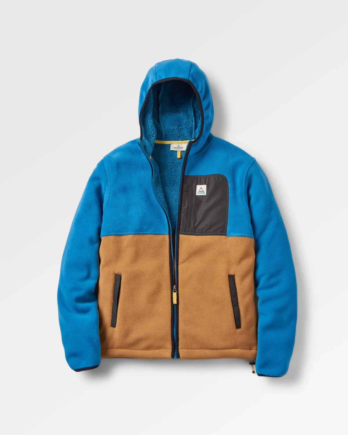 Passenger Loch Hooded Recycled Polar Fleece - Toffee/Blue Steel Toffee/BlueSteel Shop