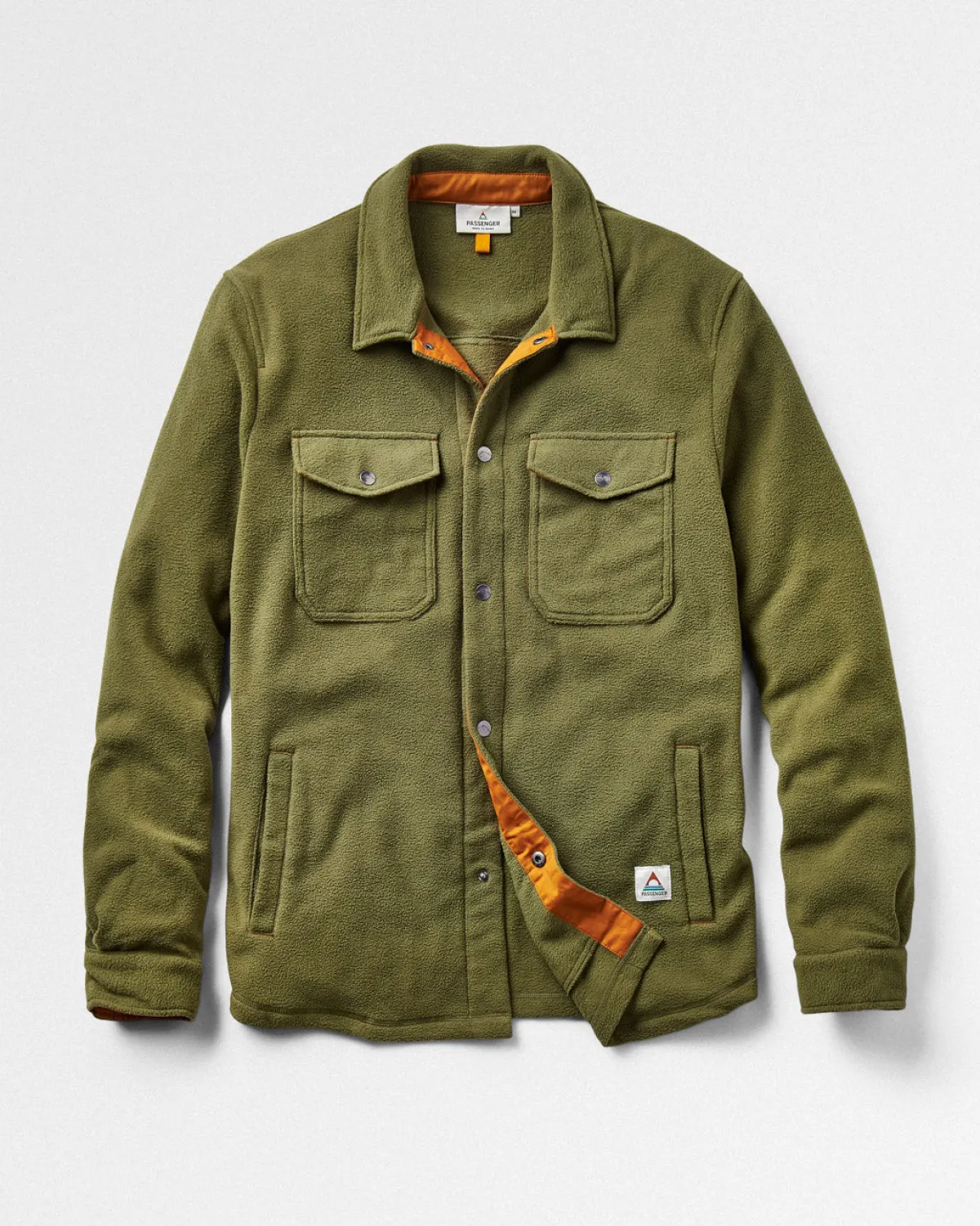 Passenger Maple Polar Recycled Fleece Shirt - Khaki Green KhakiGreen Discount