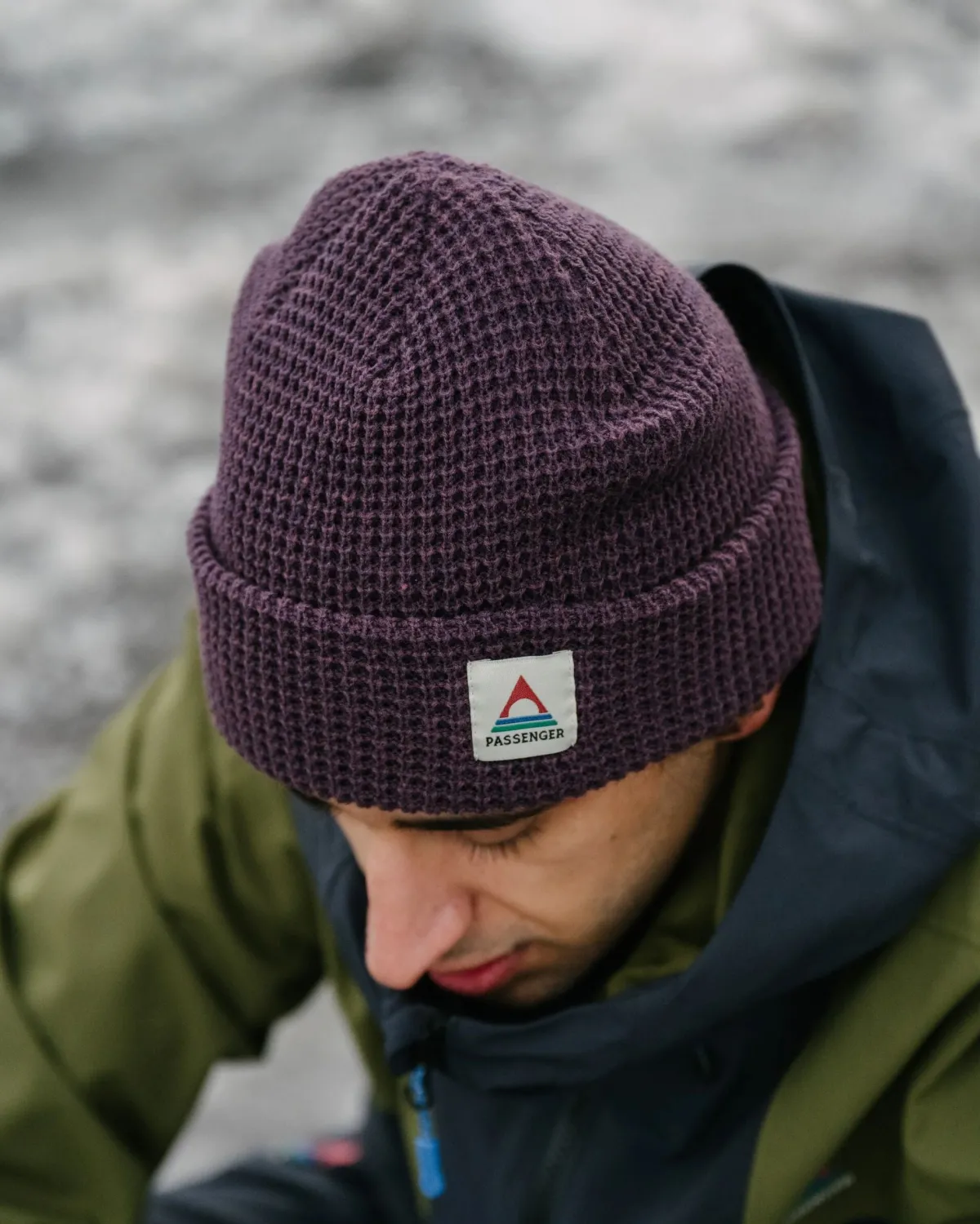 Passenger Moss Recycled Double Layer Waffle Beanie - Deep Plum DeepPlum Shop