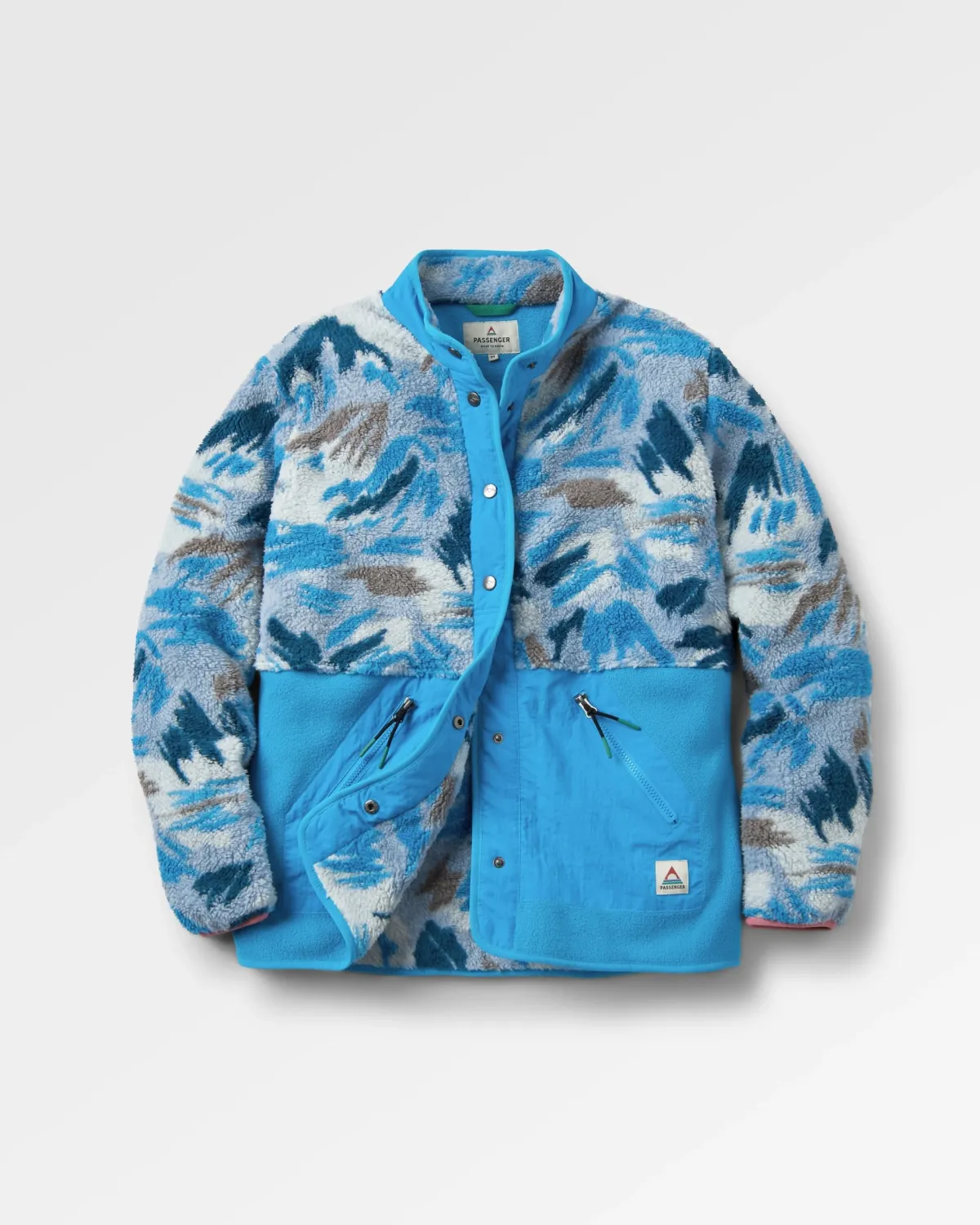 Passenger Navegado Recycled Soft-Touch Sherpa Fleece - Abstract Mountain Blue Fog AbstractMountainBlueFog Sale