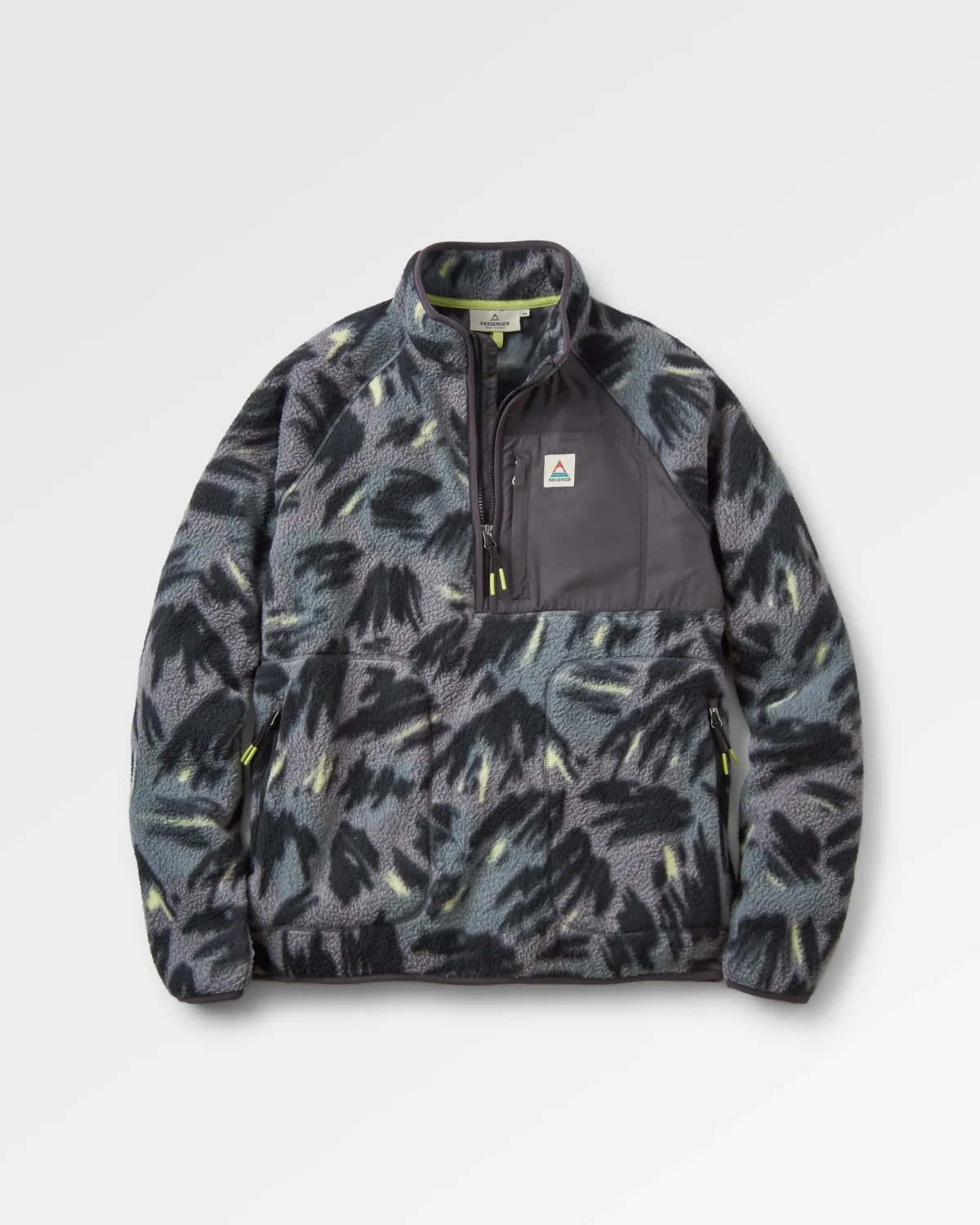 Passenger Offgrid 2.0 Half Zip Recycled Sherpa Fleece - Abstract Mountain Charcoal AbstractMountainCharcoal Online