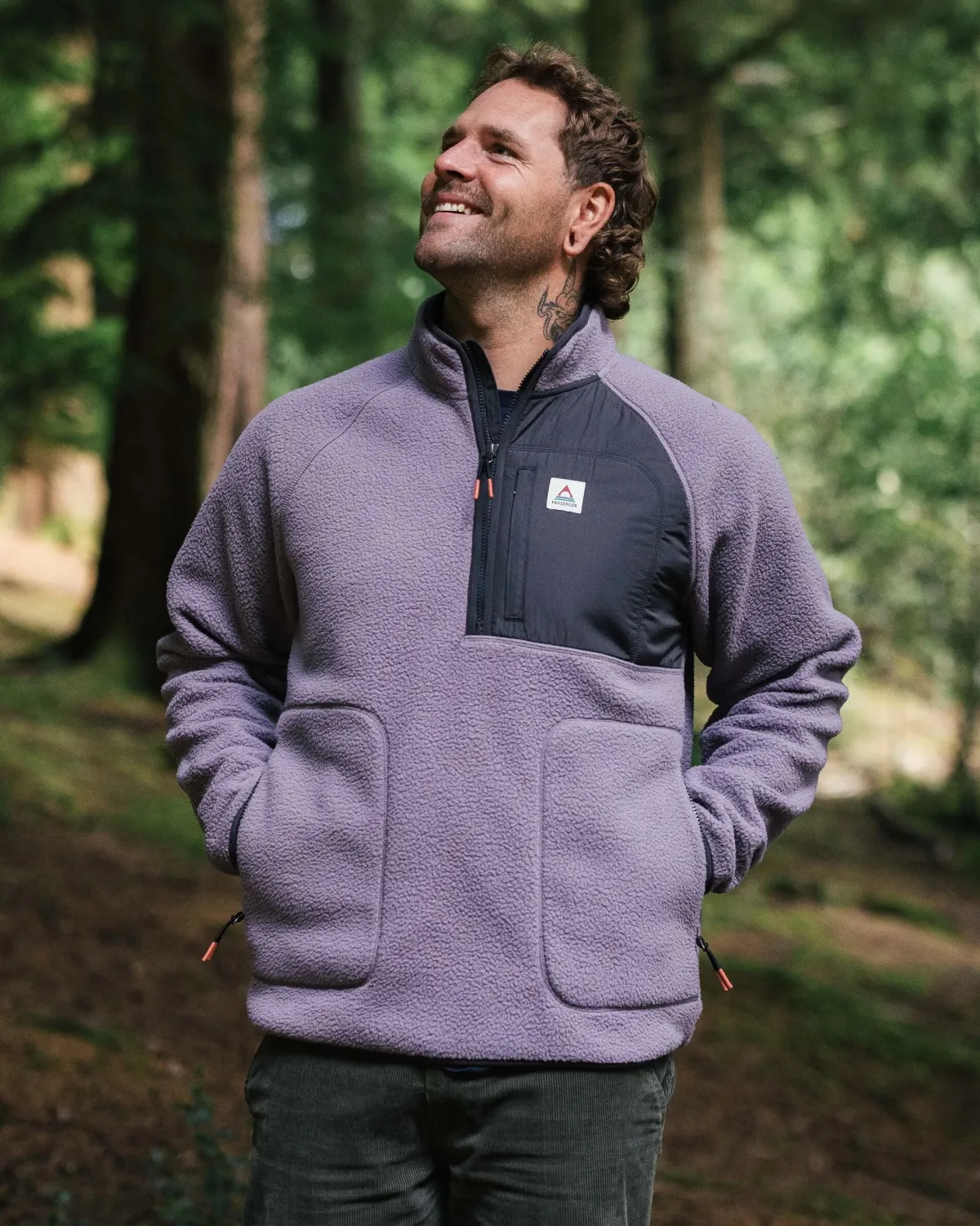 Passenger Offgrid 2.0 Half Zip Recycled Sherpa Fleece - Dusty Lilac DustyLilac Online