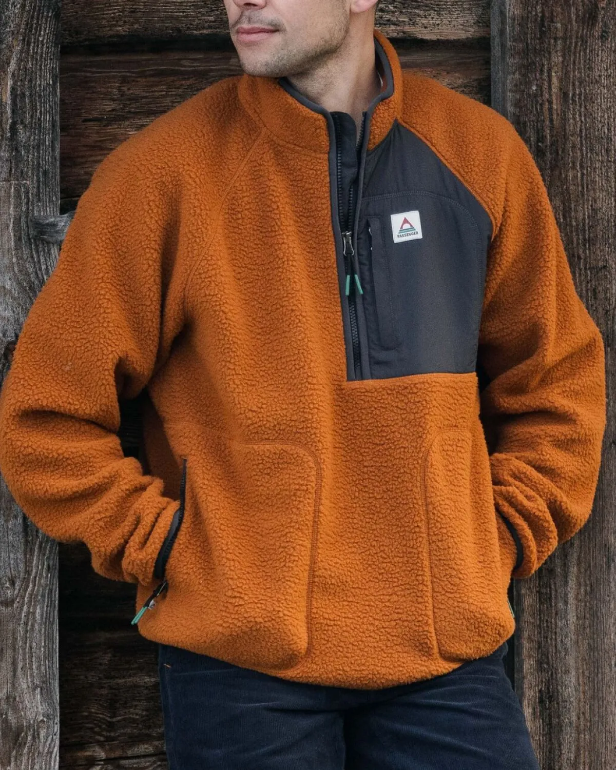 Passenger Offgrid 2.0 Half Zip Recycled Sherpa Fleece - Glazed Ginger GlazedGinger New