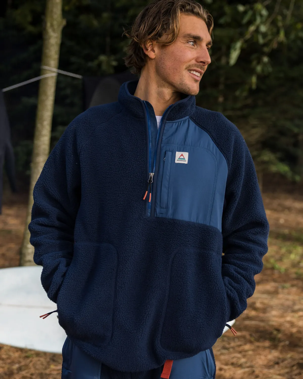 Passenger Offgrid 2.0 Half Zip Recycled Sherpa Fleece - Rich Navy RichNavy Cheap