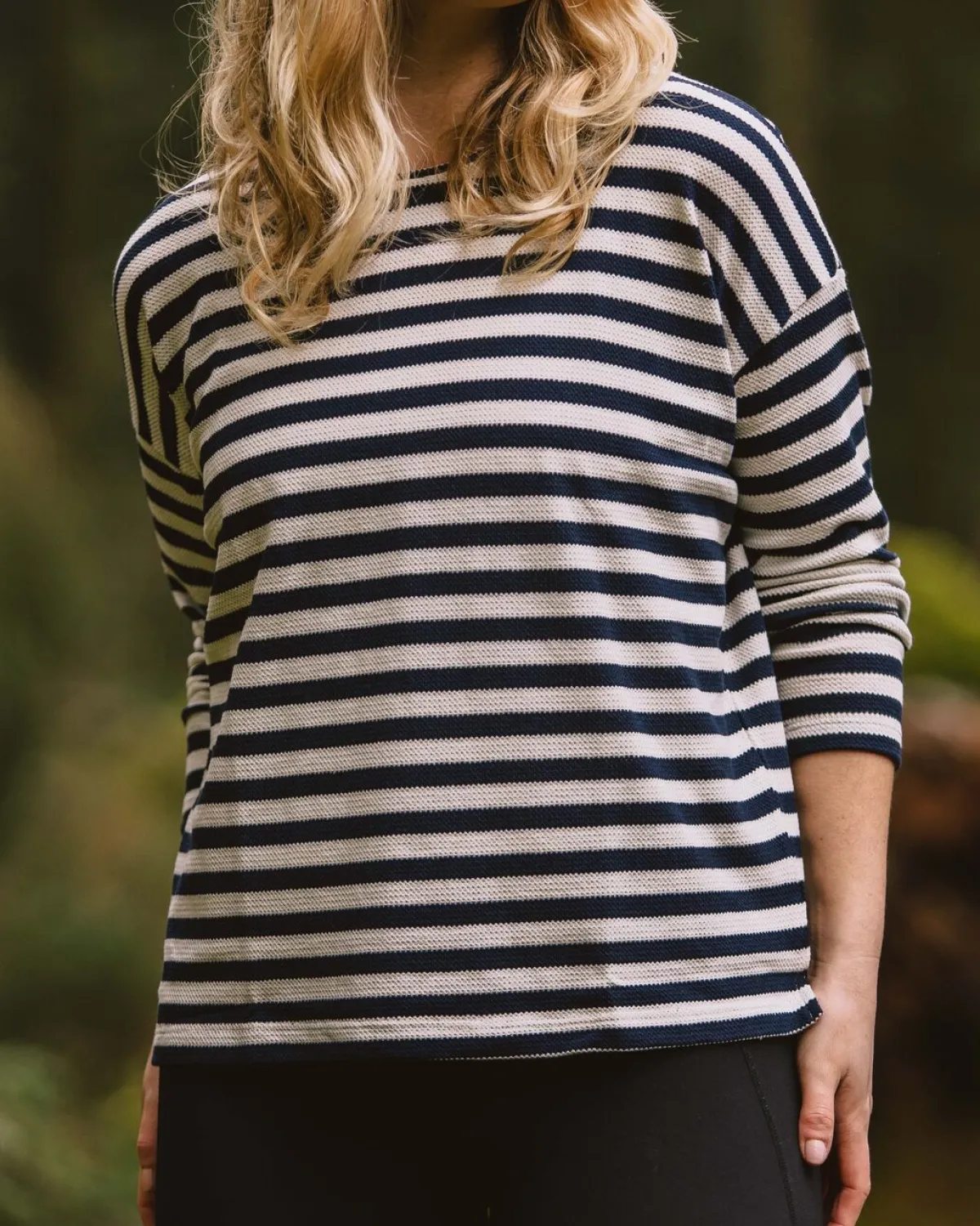 Passenger Panorama Striped Long Sleeve T-Shirt - Deep Navy DeepNavy Fashion