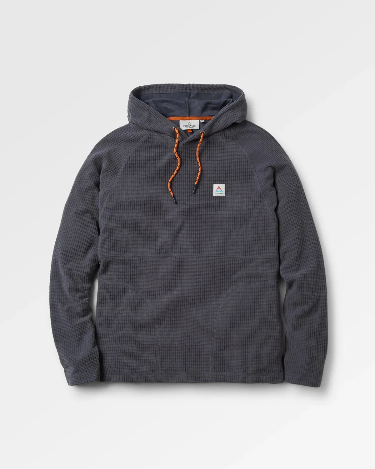 Passenger Point Recycled Grid Polar Fleece Hoodie - Charcoal Sale