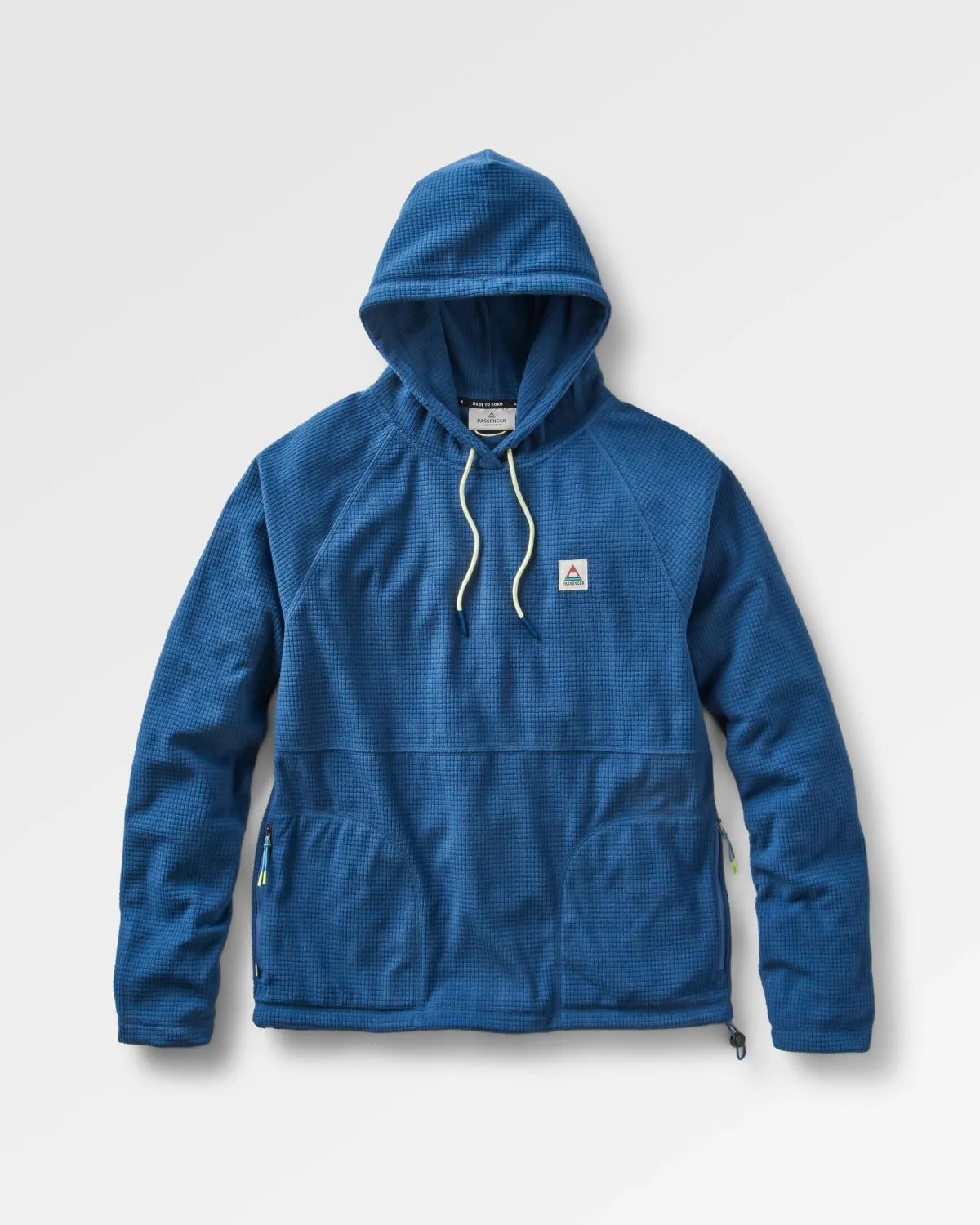 Passenger Point Recycled Grid Polar Fleece Hoodie - Dark Denim DarkDenim Online