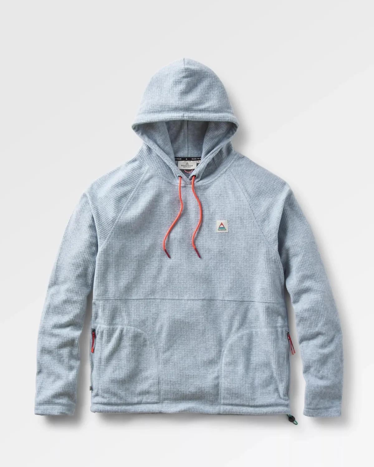 Passenger Point Recycled Grid Polar Fleece Hoodie - Gray Marl GrayMarl Discount