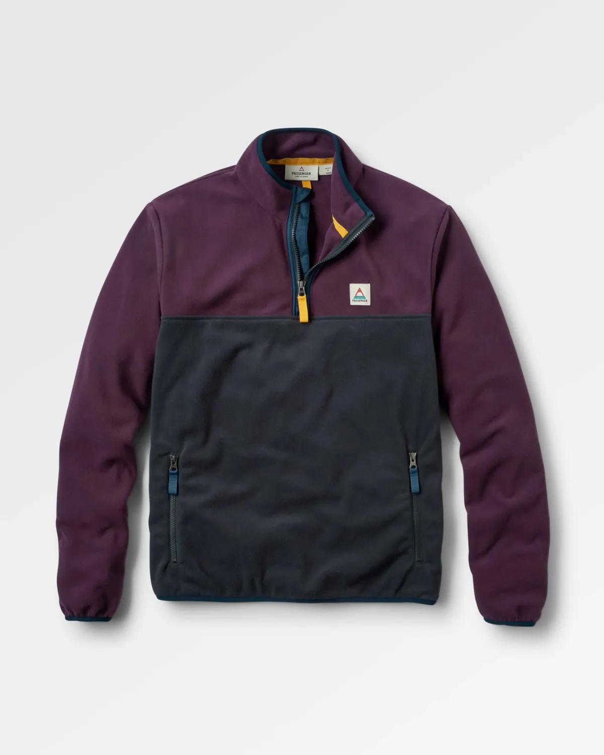 Passenger Set Off Recycled Polar Quarter Zip Fleece - Deep Plum/Charcoal DeepPlum/Charcoal Hot