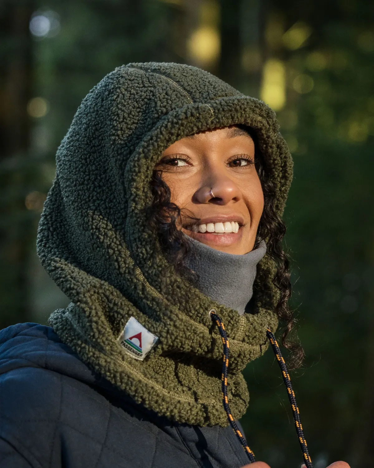 Passenger Snowdrift Recycled Fleece Hood - Khaki Green KhakiGreen Clearance