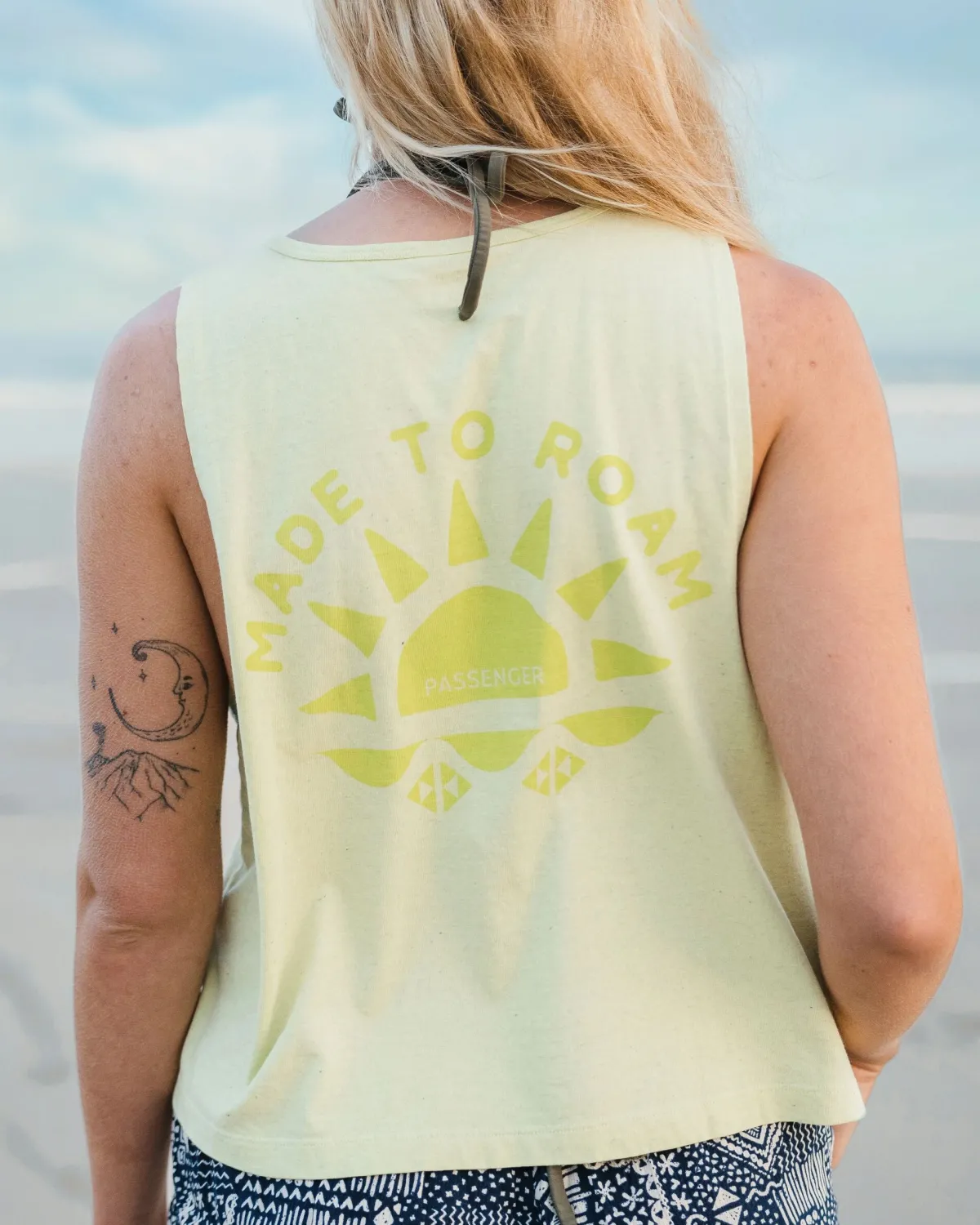 Passenger Sunburst Organic Tank Top - Soft Lime Juice SoftLimeJuice Clearance