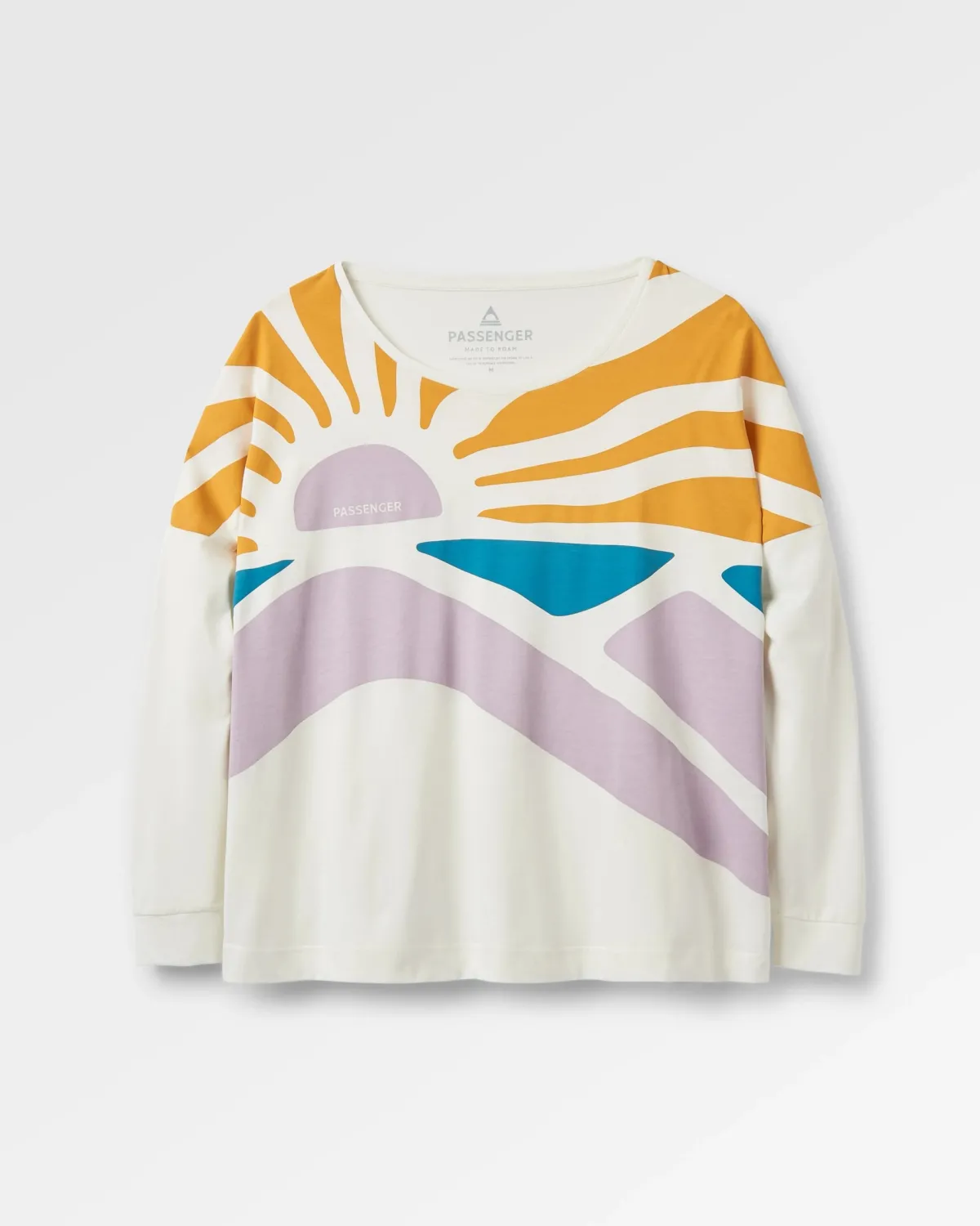 Passenger Sunsets Organic Cotton Long Sleeve T-Shirt - Marshmallow Clearance