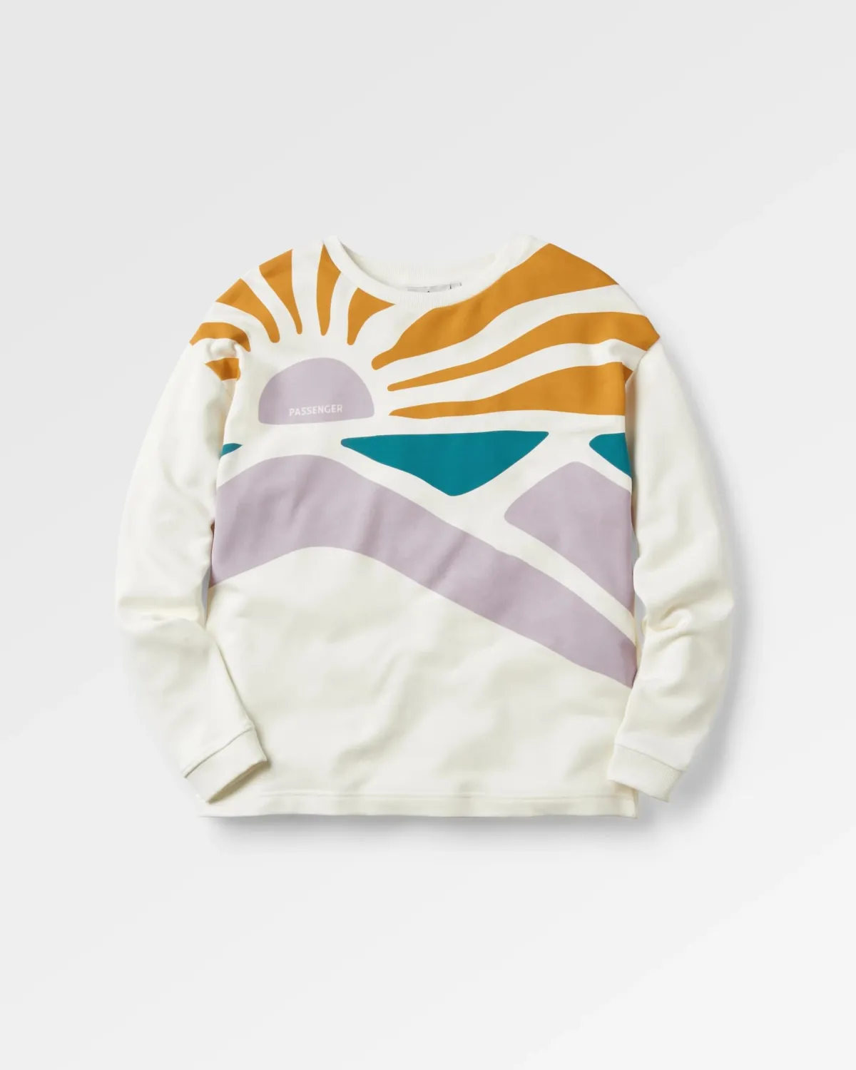 Passenger Sunsets Organic Cotton Sweatshirt - Marshmallow Sale