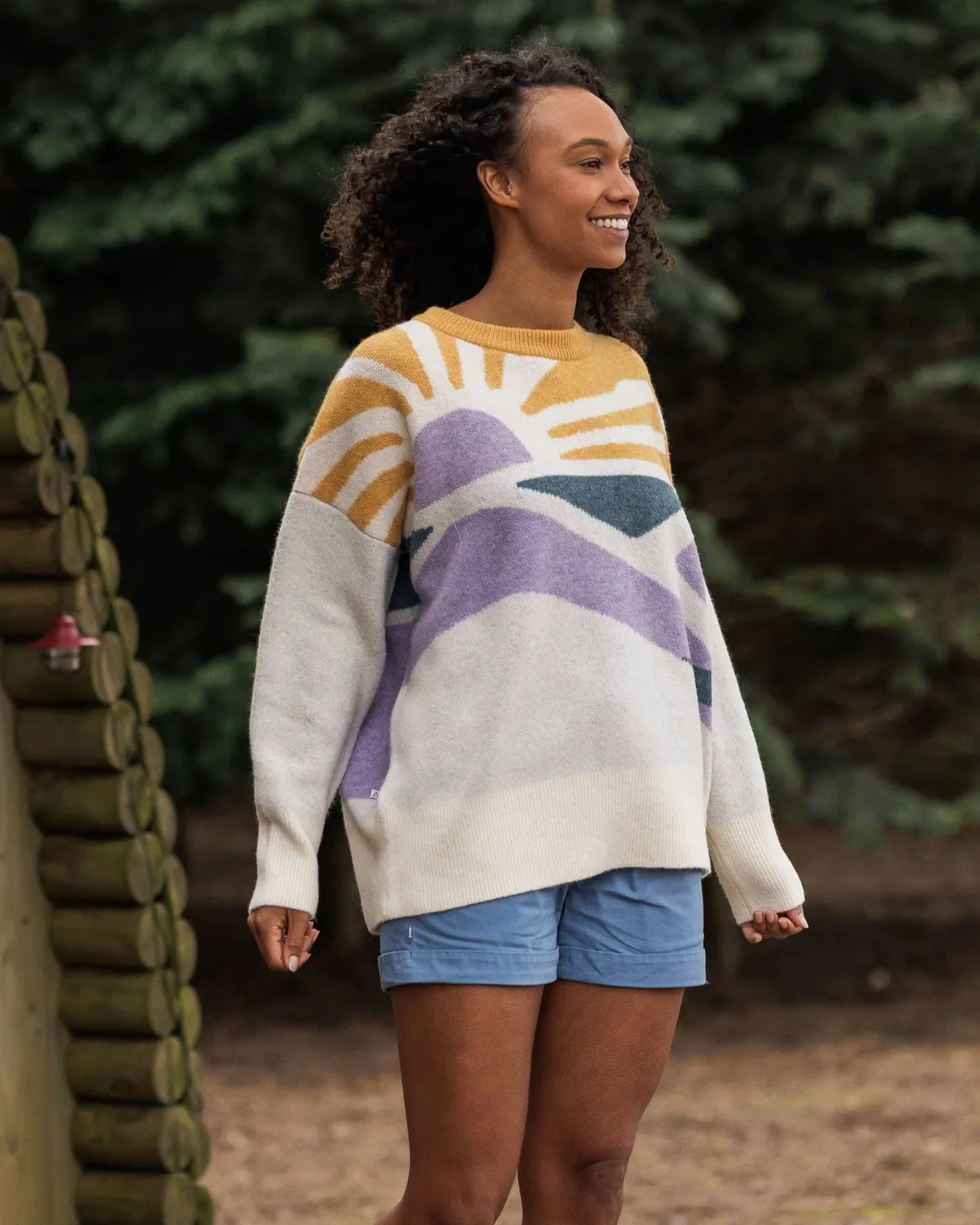 Passenger Sunsets Recycled Oversized Knitted Sweater - Marshmallow Online