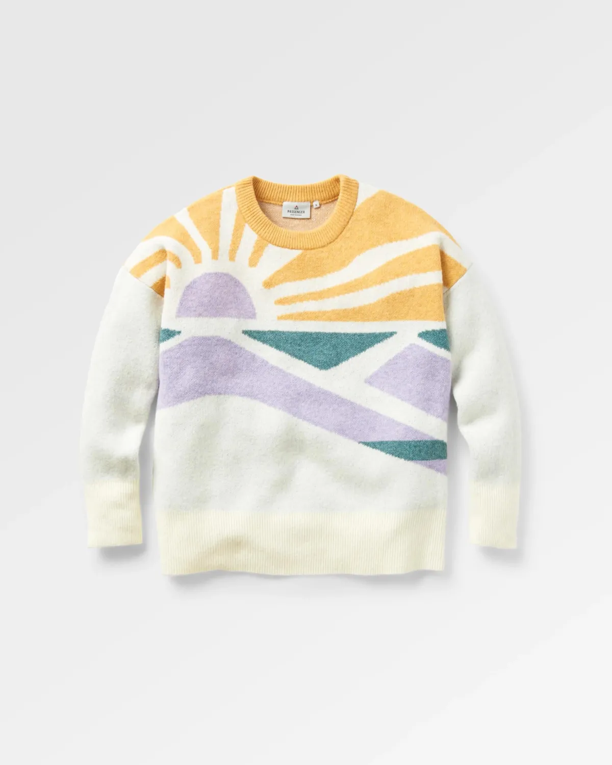 Passenger Sunsets Recycled Oversized Knitted Sweater - Marshmallow Online