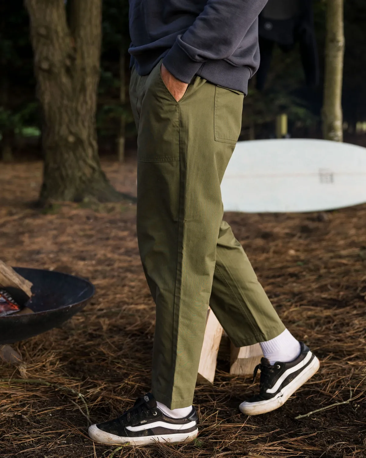 Passenger Timeless Crop Pant - Khaki Green KhakiGreen Best