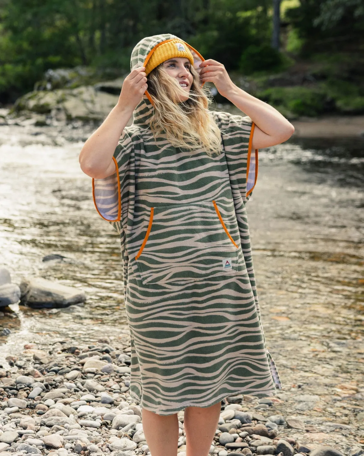 Passenger Tulum Recycled Towel Poncho - Strata Khaki Green StrataKhakiGreen Flash Sale