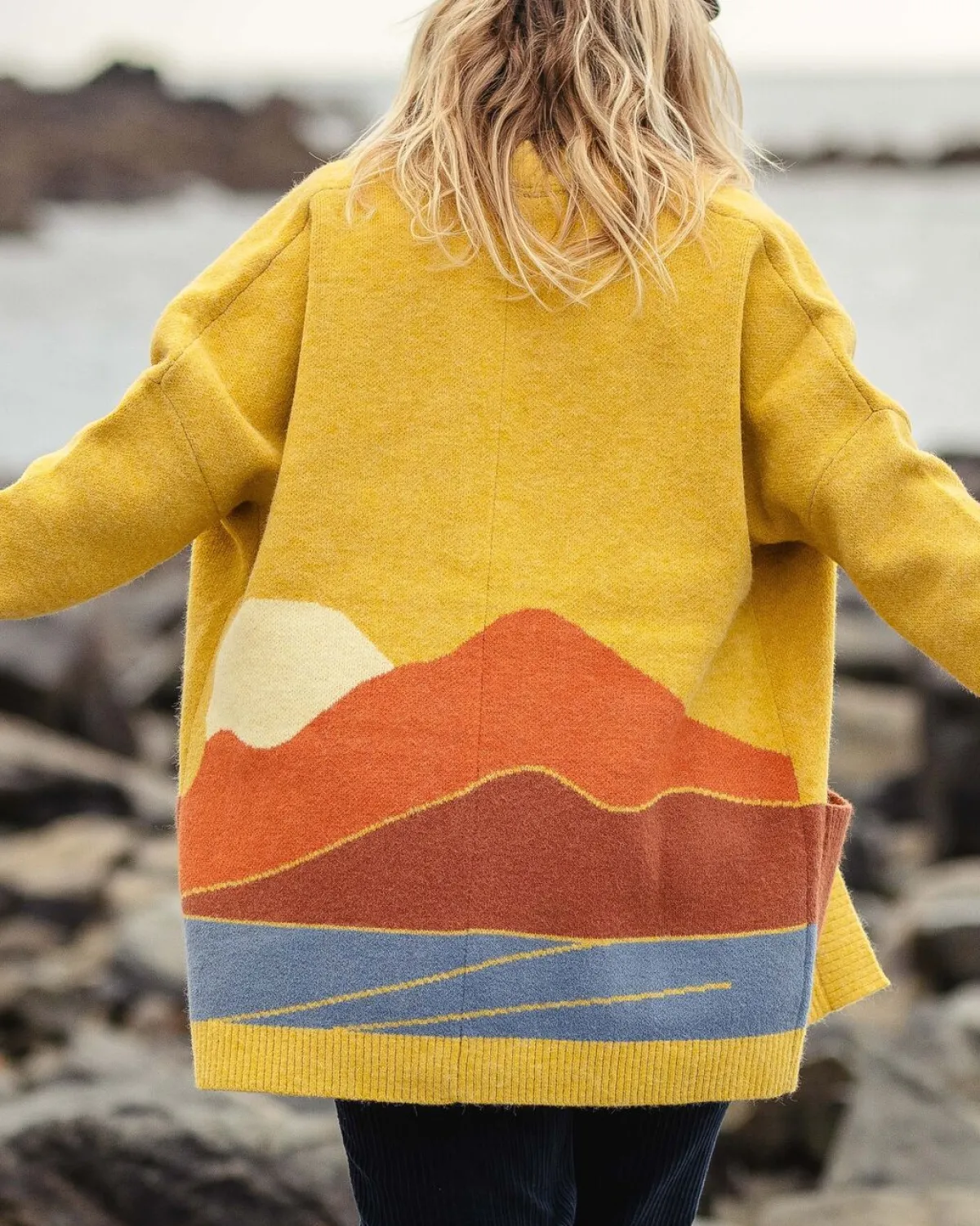 Passenger Vista Recycled Knitted Sweater - Amber Gold AmberGold Outlet