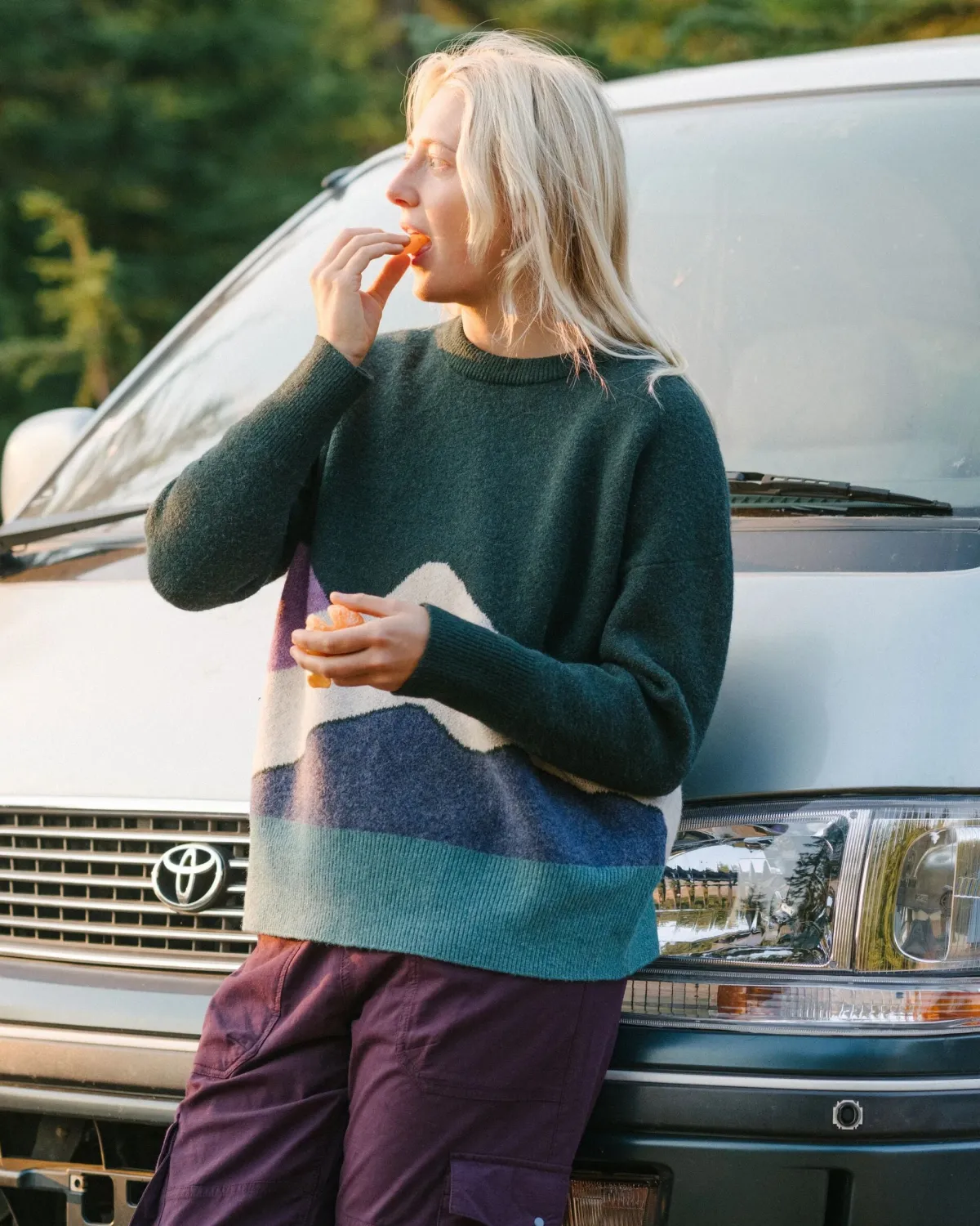 Passenger Vista Recycled Knitted Sweater - Rain Forest RainForest Online