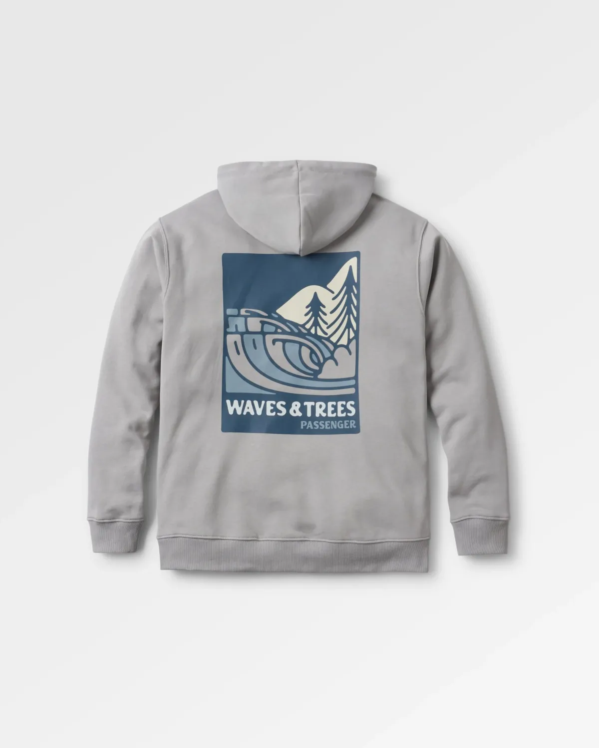 Passenger Waves u0026 Trees Organic Cotton Hoodie - Steel Gray SteelGray Hot