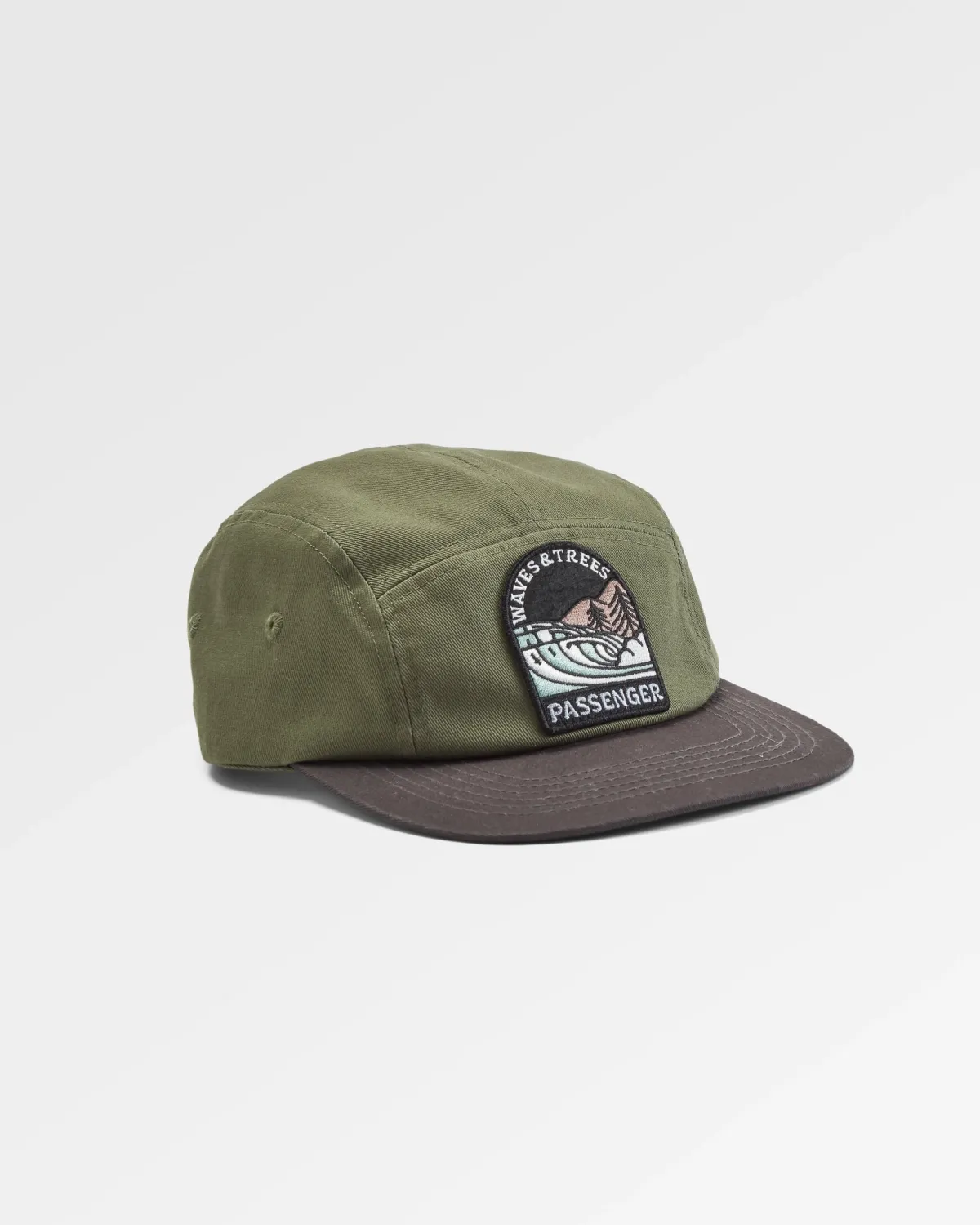 Passenger Waves u0026 Trees Recycled 5 Panel Hat - Dusty Olive DustyOlive Clearance