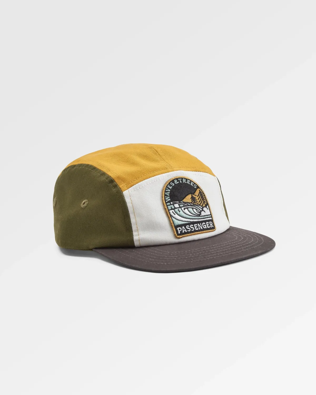 Passenger Waves u0026 Trees Recycled 5 Panel Hat - Khaki Green KhakiGreen Outlet