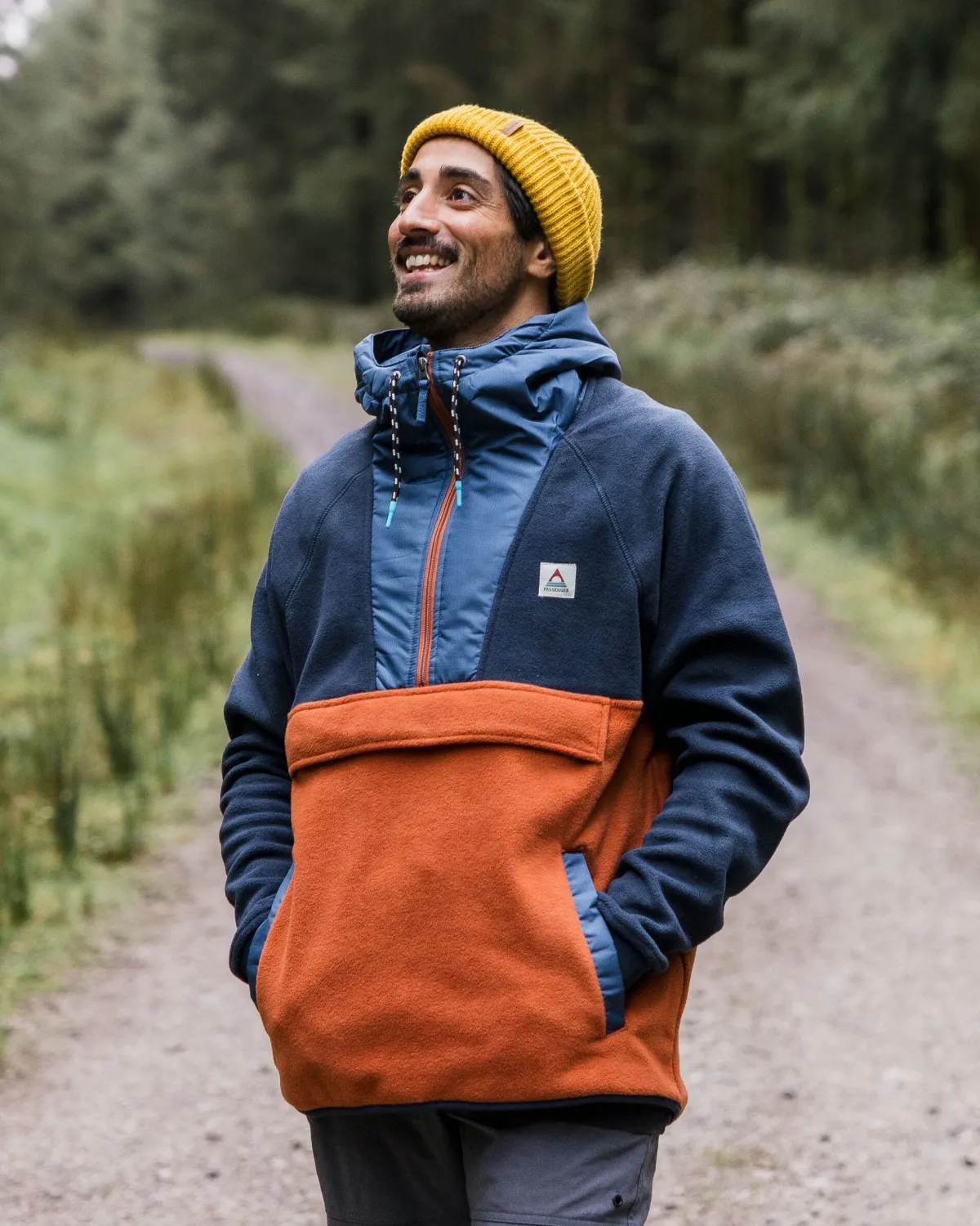 Passenger Woodland Hooded Half-Zip Polar Fleece - Deep Navy/Baked Clay DeepNavy/BakedClay Best