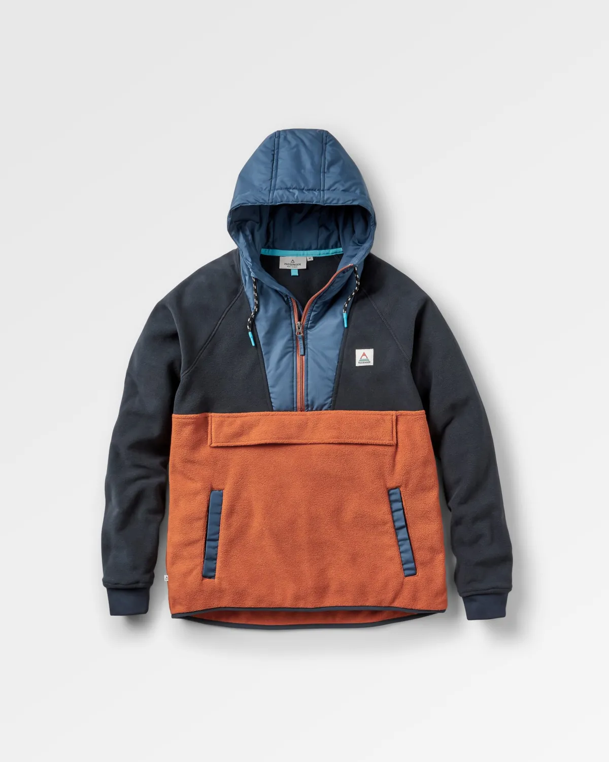 Passenger Woodland Hooded Half-Zip Polar Fleece - Deep Navy/Baked Clay DeepNavy/BakedClay Best