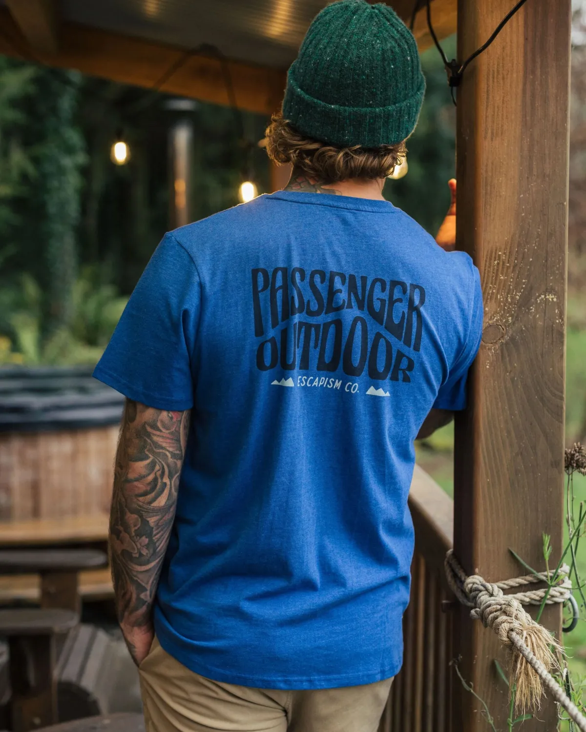 Passenger Yuca Organic Cotton T-Shirt - Azure Blue Marl AzureBlueMarl Sale