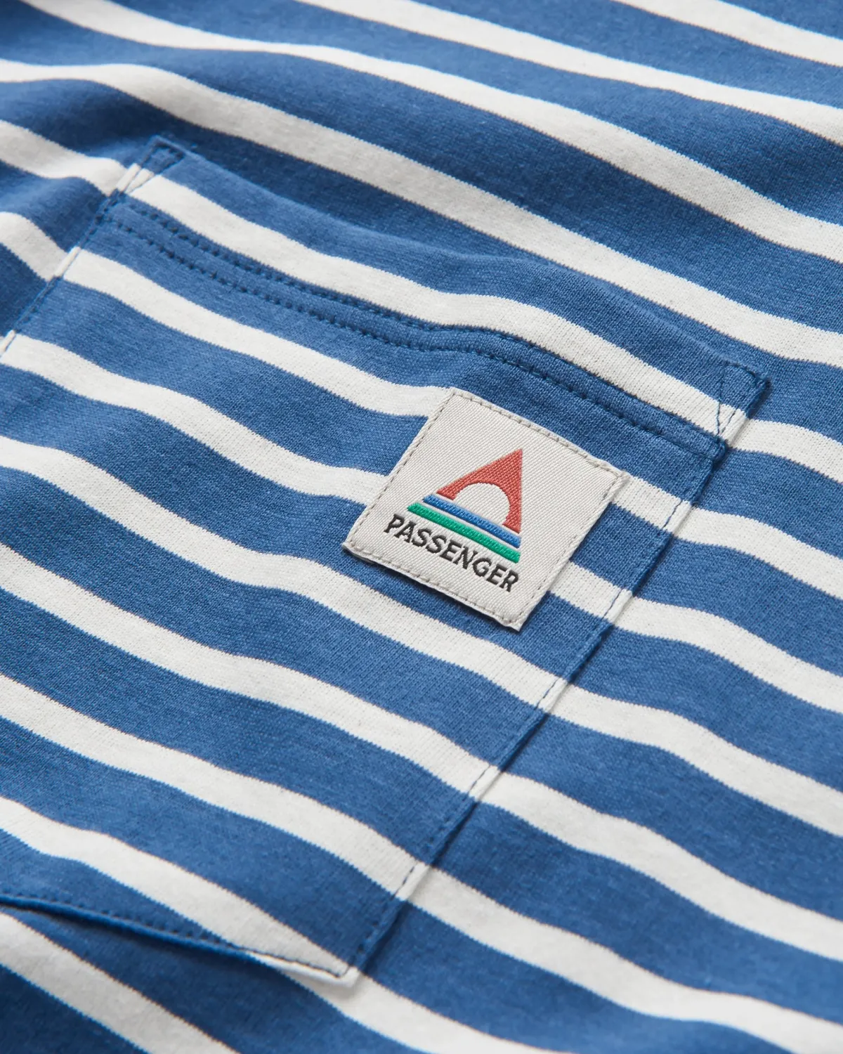 Passenger Zen Recycled Relaxed Fit T-Shirt - Dark Denim/ Birch Stripe DarkDenim/BirchStripe Clearance